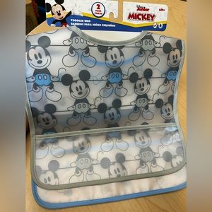 Disney Junior Mickey Mouse 2 pack toddler bibs, Blue & Sage Green